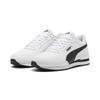 Sneaker PUMA "ST Runner v4 Leather Sneakers Erwachsene", Gr. 42.5, weiß (weiß schwarz cast iron gray), Obermaterial: Leder, Synthetik; Futter: Textil; Innensohle: Textil; Laufsohle: Gummi, Schuhe