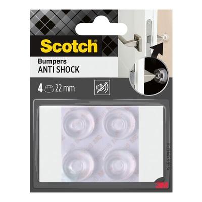 Scotch 4er-Pack Elastikpuffer für Wände, selbsthaftend, transparent, Ø 22 mm transparent