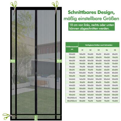 Sekey - Insektenschutz Fliegengitter Moskitonetztür Zuschneidbar Türvorhang für Tür 120x210cm, Image