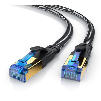 Primewire - Flachbandpatchkabel cat 8 mit Baumwollummantelung - Gigabit Ethernet lan Kabel - 40 Image