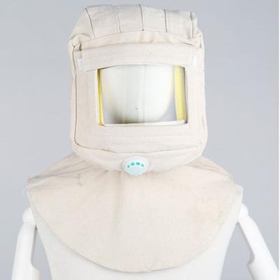 Sandstrahlen-Gesichtsschutz, Staubschutz, integrierter Schutzhelm, Sandstrahlhaube zum Sandstrahlen Image