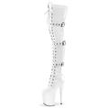 Bottes à plateforme hautes en cuir verni rouge pour femmes – Bottes à talons aiguilles à boucle au-dessus du genou pour tenues de club, cosplay et spectacles de danse exotique
