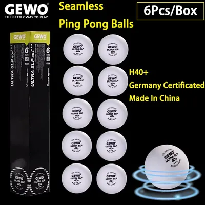 ---3Stars 40+ GEWO ULTRA SLP Nahtlose Tischtennisbälle Langlebige Ping-Pong-Bälle für Trainingswettbewerb ITTF-zugelassen 6 Stück/Box Image