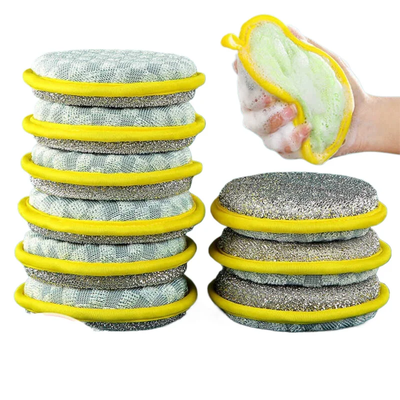 Küche Reinigung Schwamm Geschirr Haushalt Geschirrtuch Antihaft Doppelseitige Block Öl Topf Schrubben Scheuer Pad Magie Radiergummi Image
