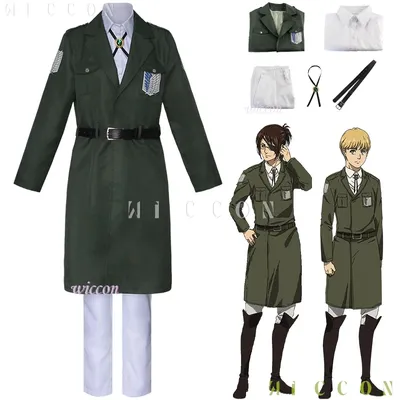 Anime Angriff auf Titan Cosplay Levi Kostüm Shingeki No Kyojin Scouting Legion Soldat Mantel Graben Image