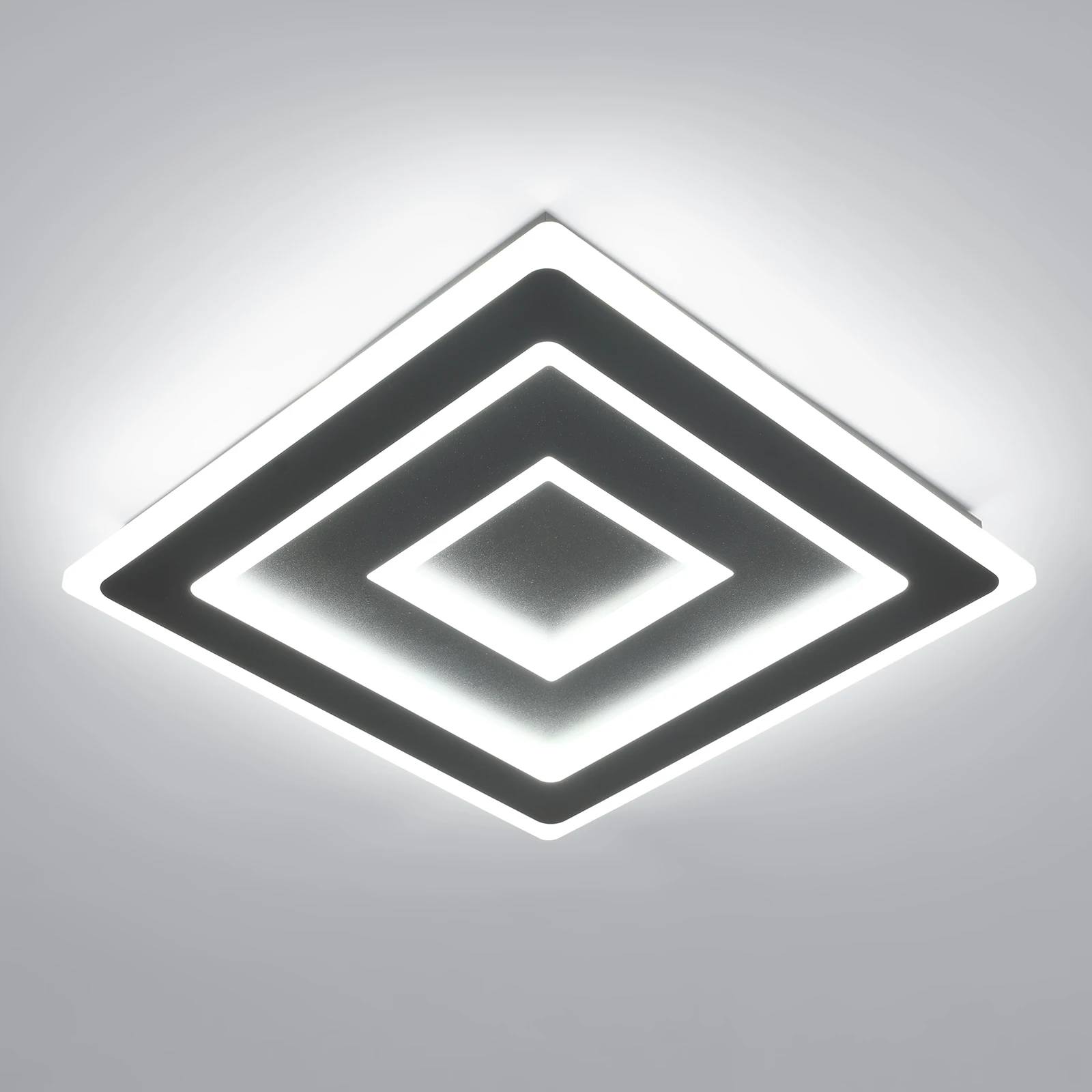 LED-Deckenleuchten, schwarze moderne quadratische Lampe, LED-Innenbeleuchtung für Wohnzimmer, Schlafzimmer, Küche, Badezimmer, Flur Image