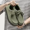 Sommer Grün Klassische Schuhe Männer Atmungsaktive Wildleder Leder männer Casual Schuhe Lace-up Flache Schuhe für Männer Schuhe zapatos de hombre