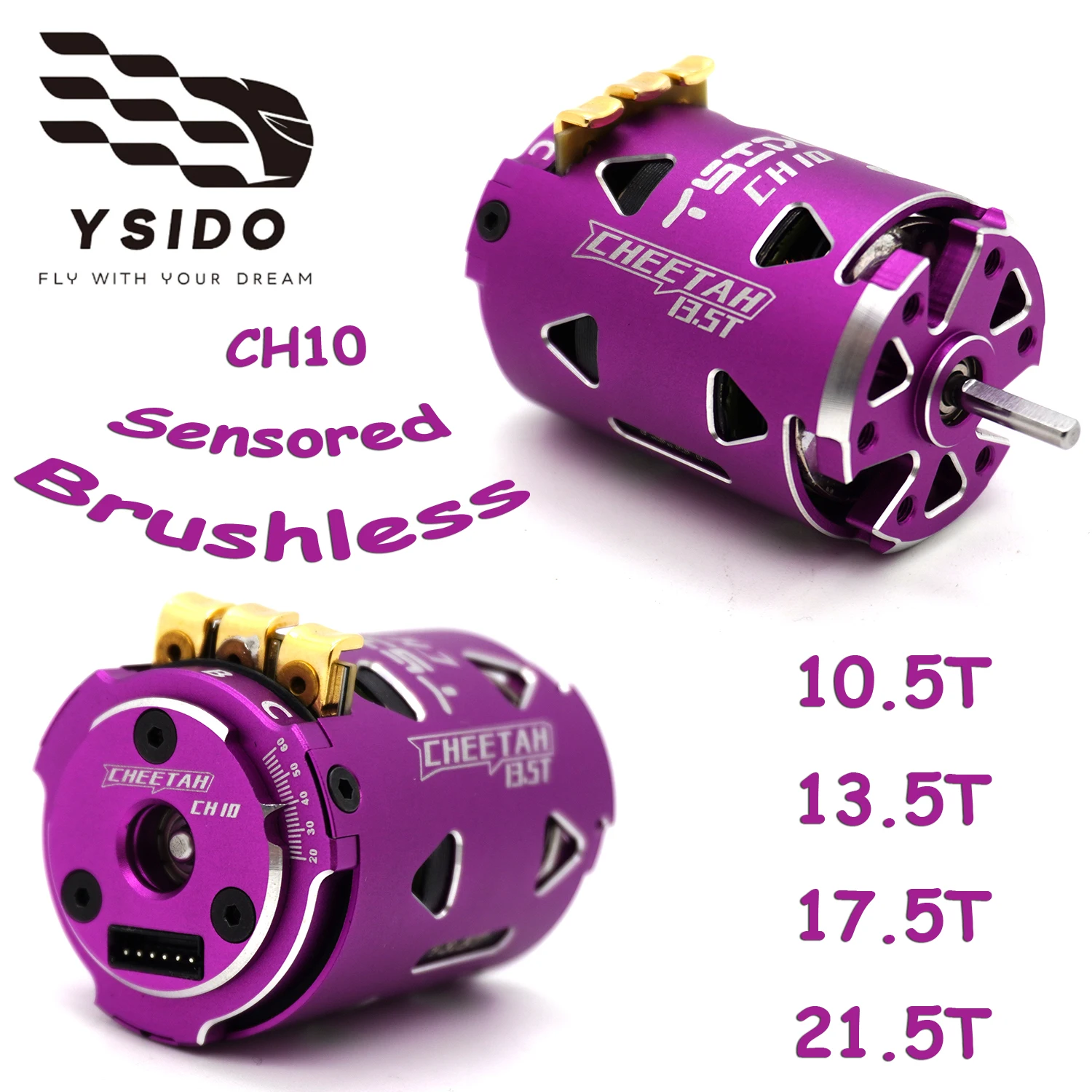 CH10 540 Sensored Bürstenloser Motor 10,5T 13,5T 17,5T 21,5T 3,175mm Welle für 1/10 Off-Road On-Road Drift RC Rennwagen Upgrade