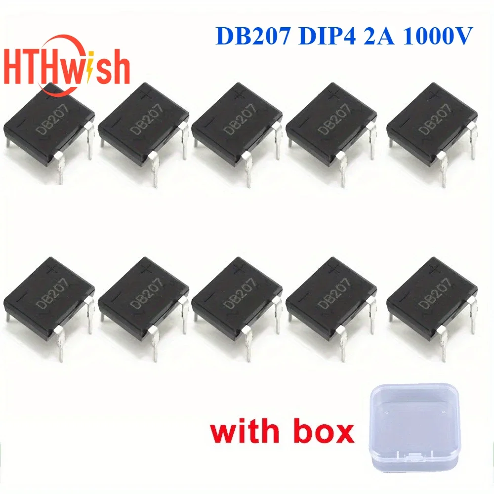 20 Teile/los DB207 Diode Brücke Retifica DIP-4 DB207S DIP4 2A 1000V Power Diode Gleichrichter Elektronische Komponenten Image