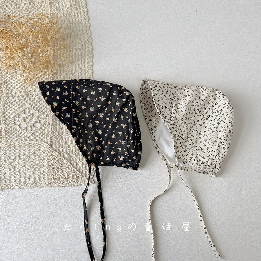 Niedliche gestreifte Babymütze, atmungsaktiv, Sonnenschutz, Ohrbedeckung, Baseballkappe für Jungen und Mädchen mit Krawatten-Design, Frühling und Sommer Image