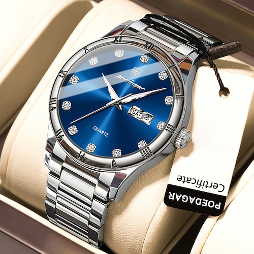 878 neue multifunktionale herren retro uhr doppel kalender nacht licht wasserdicht herren quarzuhr Image