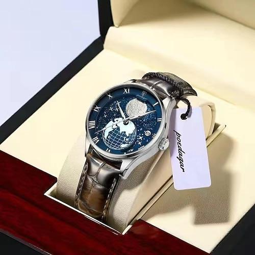 Herrenuhr Mode Luxus Sport Herren Armbanduhr wasserdicht leuchtend Leder Datum Quarzuhren