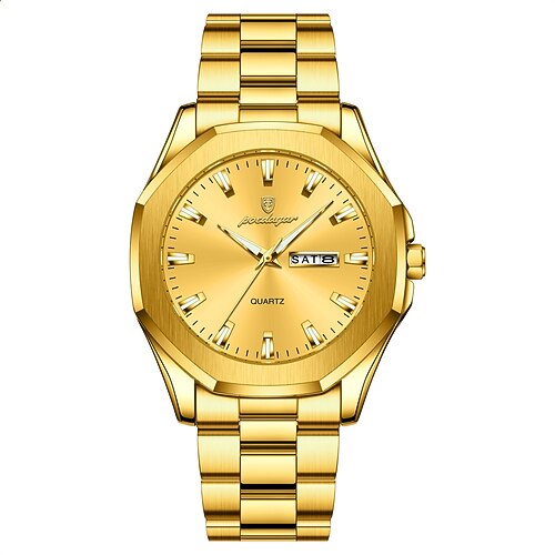 Luxus männer armbanduhr wasserdicht leucht woche datum original mann uhr edelstahl sport quarz herren uhren Image