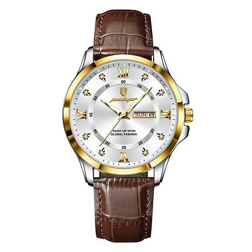 Top Luxus Mann Uhr Datum Woche wasserdicht leuchtende Leder Herren Armbanduhr lässig männlich Uhr Sport Herren Quarzuhren