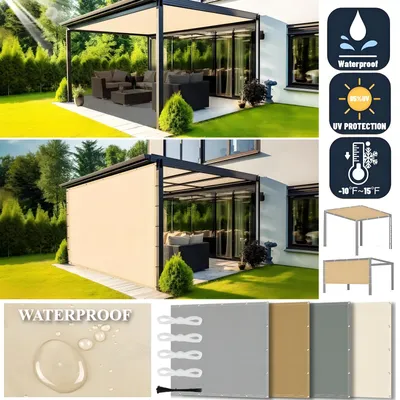 Waterproof Awning 95%UV Block Sun Shade Sail Garden Privacy Screen For Car Canvas Pergola Cover Canopy Sun-Shelter Sunshade Sail