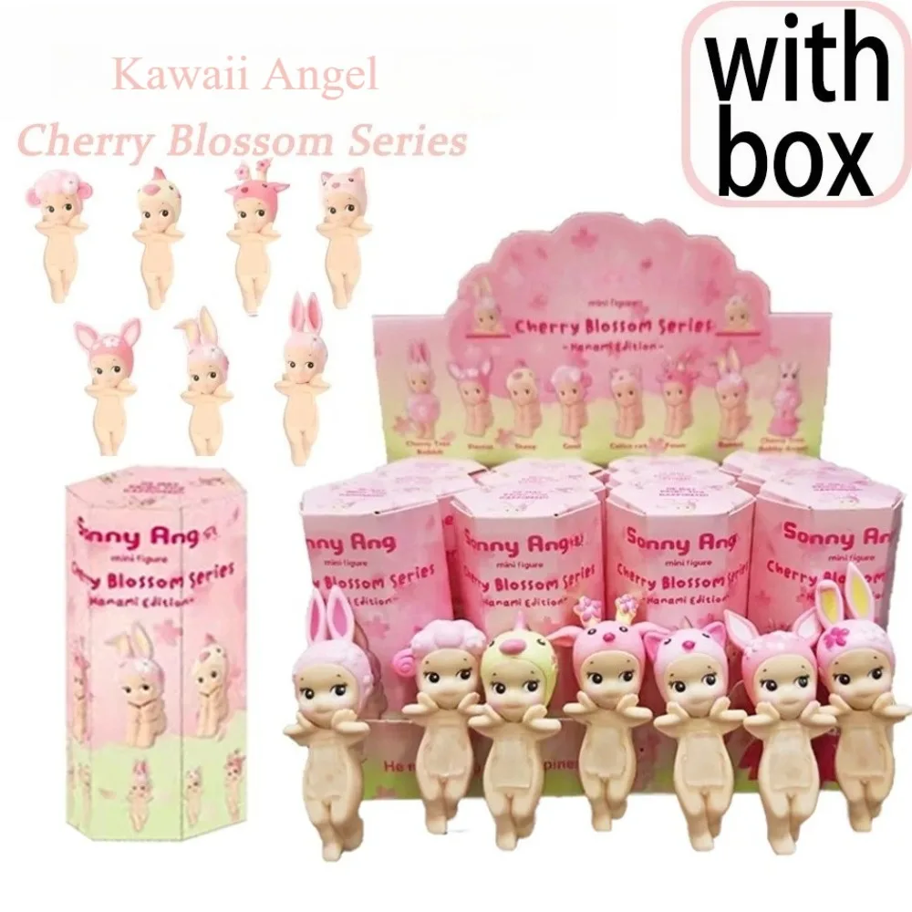 Original Kawaii Angel Cherry Blossom Hippers Animal Standing Anime Figures Home and Phone Decor Children's Toys Christmas Gifts