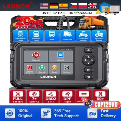 LAUNCH CRP129 HD Heavy Duty Truck Scanner DPF Regen Full System Diesel Diagnostic Scan Tool Speed Limit Adjust 7+ Reset Service