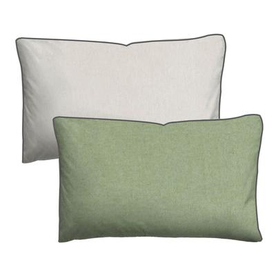 Kissenbezug BIBERNA "Hermal Flanell mit Reißverschluss, Melange-Optik, Wendekissenbezug", grün (pistaziengrün), B:40cm L:80cm, Flanell, Obermaterial: 100% Baumwolle, Kissenbezüge, Feinflanell, Made in Germany zertifiziert, kuschelig weich, mit Paspel Image