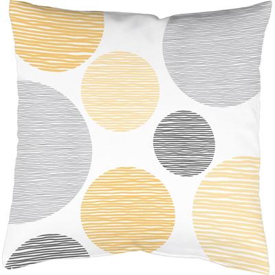 Dekokissen HOME WOHNIDEEN "BORDEN" Gr. 1, gelb (gelb, bedruckt), B:40cm L:40cm, Polyester, Dekokissen_Sitzkissen_Kissenhüllen, Kissenhülle mit Füllung, 1 Stück Image