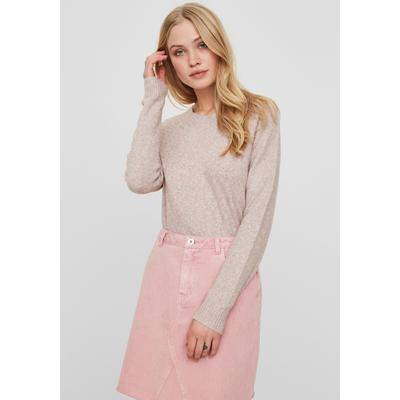 Rundhalspullover VERO MODA "VMDOFFY", Damen, Gr. XXL, rosa (woodrose melange), Strick, Obermaterial: 94% Polyester, 3% Elasthan, 3% Nylon, meliert, Basic, figurumspielend hüftlang, Rundhals, Langarm Raglanärmel Rippstrickbündchen, Pullover, in... Image