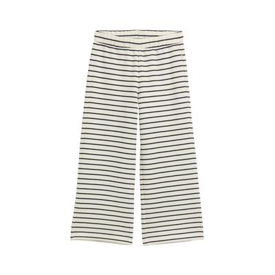 Palazzohose TOM TAILOR, Mädchen, Gr. 128, N-Gr, sanftes weiß, navy, Obermaterial: 58% Baumwolle, 40% Polyester, 2% Elasthan, gestreift, bequem, Hosen, mit Struktur Image