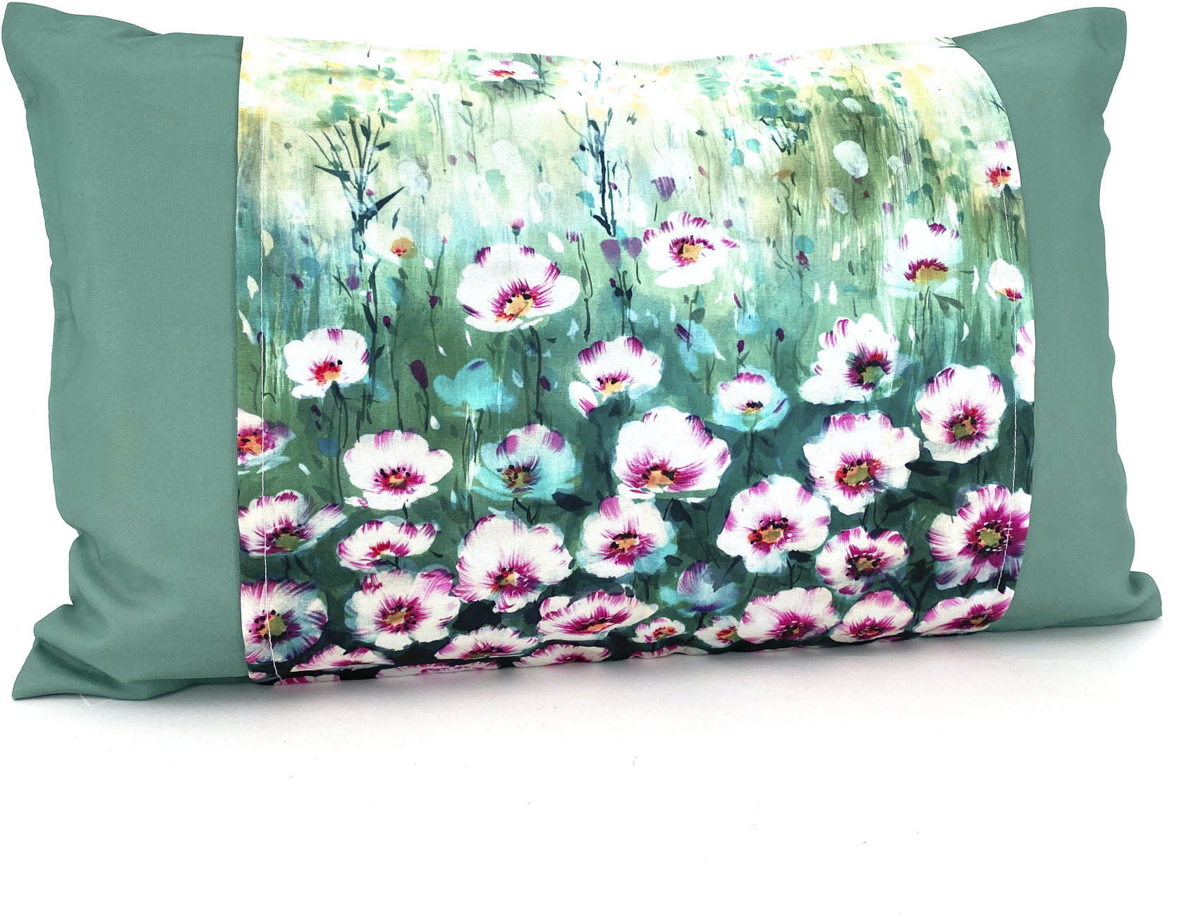 Kissenhülle WECKBRODT "Blumenwiese" Gr. 1, grün, B:30cm L:50cm, Polyester, Bezug: 100% Polyester, Kissenbezüge, Lotus-Effekt, Garten, Blumen, Kissen