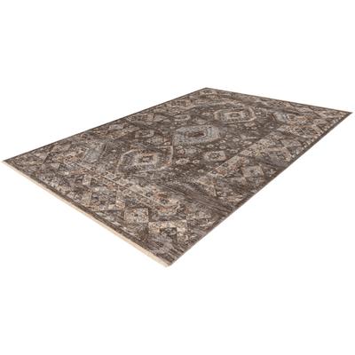 Teppich OBSESSION "My Laos 466", grau (taupe), B:40cm H:9mm L:60cm, Polyester, Teppiche, Fransenteppich, orientalisches Design, mit Fransen, Wohnzimmer, auch als Läufer Image