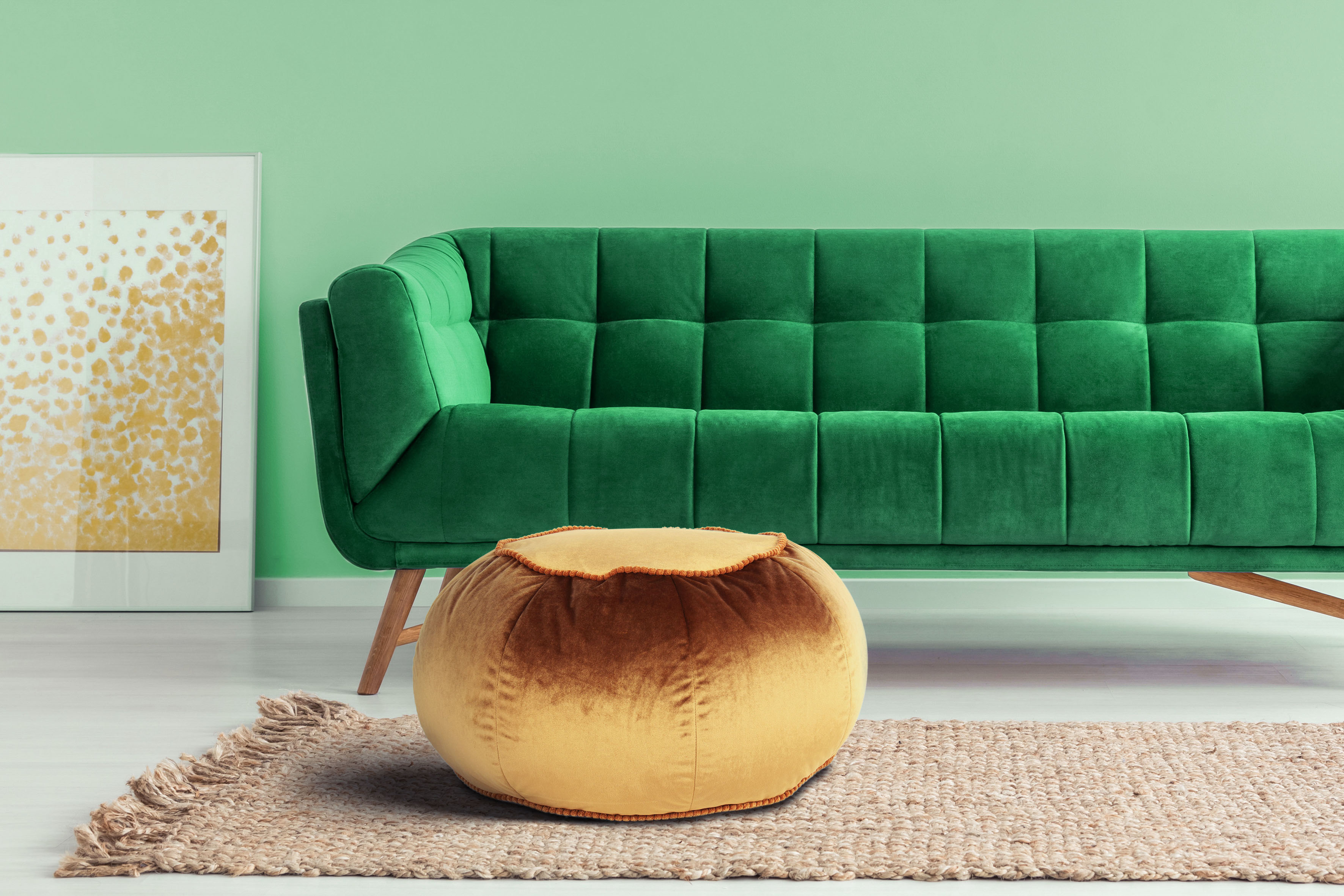 Sitzhocker KAYOOM "Pouf Taj Mahal 325, trendige samtige Oberfläche", braun, B:65cm H:35cm T:65cm, Bezug: 100% Polyester (Samt) / Füllmaterial: 100% Polystryol, Hocker, Sitzhocker, samtweich, farbig, modern, orientalisches Design Image