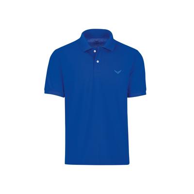 Poloshirt TRIGEMA "TRIGEMA Poloshirt DELUXE Piqué", Kinder, Gr. 104, blau (royal), 100% Baumwolle, Basic, Kurzarm, Shirts Image