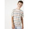 T-Shirt GARCIA, Jungen, Gr. 152/158, weiß (sanftes weiß), Jersey, Obermaterial: 100% Baumwolle, gestreift, casual, regular fit taillenbedeckt, Rundhals, Kurzarm gerader Abschluss, Shirts, mit Brust Print for BOYS