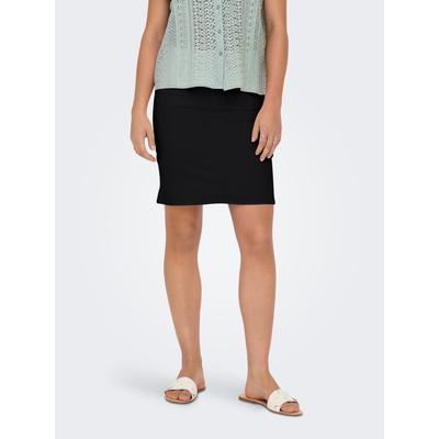 Jeansrock ONLY "ONLWONDER HW DNM SKIRT PIM NOOS", Damen, Gr. M (38), schwarz (washed schwarz), Denim/Jeans, Obermaterial: 79% Baumwolle, 20% Polyester, 1% Elasthan, unifarben, modisch, kurz, Röcke Image