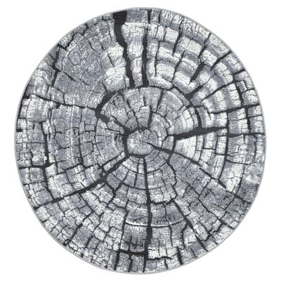 Teppich GINO FALCONE "Aurora GF-095", grau, H:5mm Ø:60cm, Polypropylen, Teppiche, Holz Optik, ideal im Wohnzimmer & Schlafzimmer Image