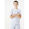 T-Shirt GARCIA, Jungen, Gr. 128/134, weiß (sanftes weiß), Jersey, Obermaterial: 100% Baumwolle, gestreift, casual, regular fit taillenbedeckt, Rundhals, Kurzarm gerader Abschluss, Shirts, mit Logo Stickerei for BOYS
