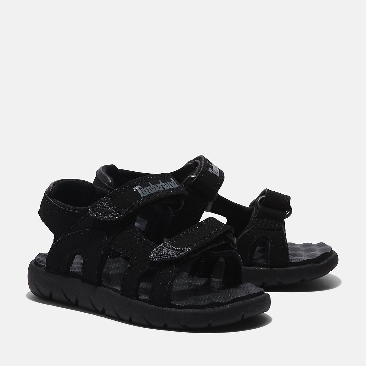 Sandale TIMBERLAND "PERKINS ROW BACKSTRAP SANDAL", Gr. 29 (11,5), schwarz (schwarz, schwarz), Synthetik, Schuhe, mit Klettverschluß