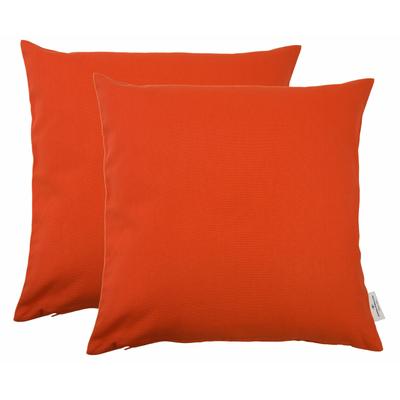 Dekokissen TOM TAILOR HOME "Dove" Gr. 2, orange (terrakotta, unifarben), B:48cm L:48cm, Baumwolle, Dekokissen_Sitzkissen_Kissenhüllen, unifarben, Kissenhüllen ohne Füllung, 2er Pack Image