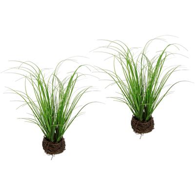 Kunstpflanze I.GE.A. "Gras im Reisig", grün, B:20cm H:30cm L:20cm, Kunststoff, Kunstpflanzen, Künstlicher Grasbusch, 2er Set Image