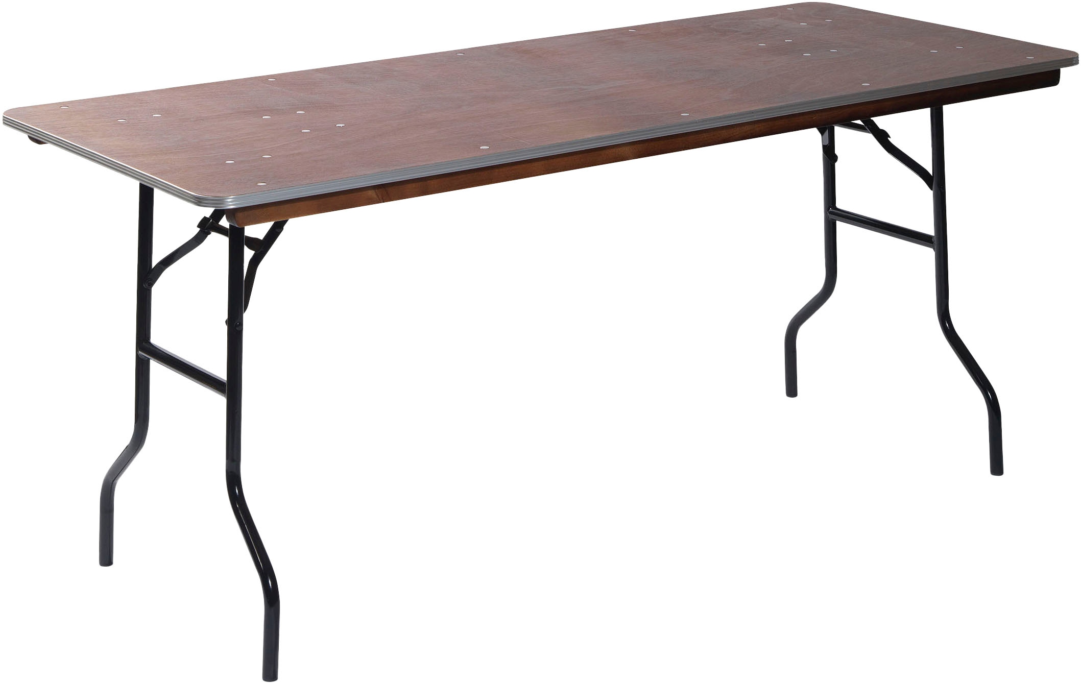 Klapptisch ESSENTIALS "Bankettisch/Klapptisch", schwarz (schwarz, holz), B:183cm H:76cm T:76cm, 13-lagige Sperrholzplatte 18mm mit Aluminium Kante + Stahl Gestell, Tische, Holz rechteckig