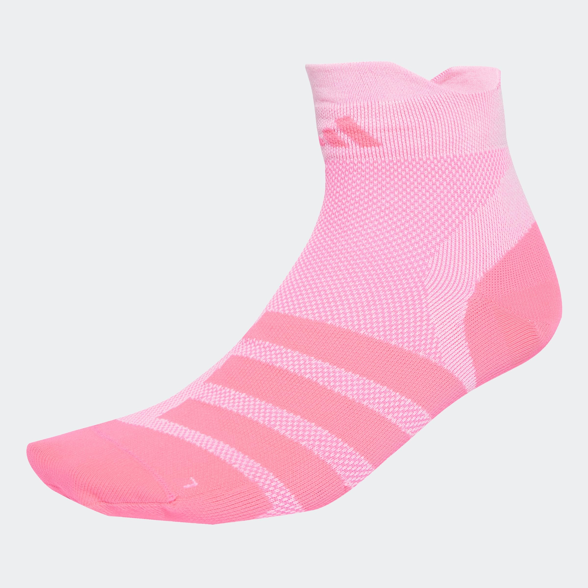 Funktionssocken ADIDAS PERFORMANCE "RUNxADIZEROSock", Damen, Gr. M (40/42), weiß (weiß, lucid pink, lucid pink), Obermaterial: 78% Polyamid, 17% Polyester, 5% Elasthan, Socken
