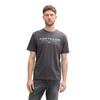 T-Shirt TOM TAILOR, Herren, Gr. M, grau (tarmac grau), Single Jersey, Obermaterial: 100% Baumwolle, bedruckt, casual, regular fit, Rundhals, Kurzarm abgesteppte Kante, Shirts, mit Frontprint