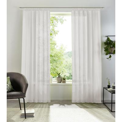 Gardine MY HOME "XANA mit Ösen, Kräuselband oder Schlaufen" Gr. 3, silber (silberfarben), B:145cm H:225cm, Voile, Polyester, Gardinen, Bestseller, einfarbig, 1 bzw. 2 Schals, pflegeleicht, Schal Image