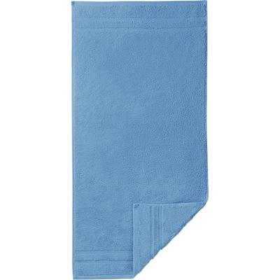 Handtuch EGERIA "Micro Touch", blau (mittelblau), B:50cm L:100cm, Walkfrottee, Obermaterial: 100% Baumwolle, Handtücher (Packung), Streifenbordüre, extrem saugfähig & flauschig, 100% Baumwolle Image
