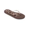 Sandale ROXY "Viva Sparkle", Gr. 8,5(39), grau (taupe), Obermaterial: 98% Synthetikmaterial, 2% Metall / Futter: 100% Synthetikmaterial / Außensohle: 100% Moosgummi, Schuhe