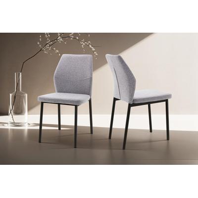 Esszimmerstuhl HOME AFFAIRE "Lumos", grau (hellgrau, schwarz), B:46cm H:88cm T:51cm, 100% Polyester, Stühle, Webstoff in vielen Farben erhältlich mit stabilem Metalluntergestell Image