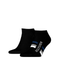Sneakersocken TOMMY HILFIGER "TH MEN SNEAKER 2P HILFIGER TAB", Herren, Gr. 43-46, schwarz, Baumwollmischung, normal, Socken, Atmungsaktiv, Markenlogo