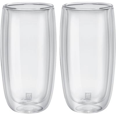 Gläser-Set ZWILLING "Softdrinkglas Sorrento, 2er Set", transparent, B:8,7cm H:16,1cm, Borosilikatglas, Trinkgefäße, doppelwandig, Fassungsvermögen je Glas ca. 475 ml Image