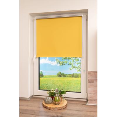 Seitenzugrollo K-HOME "Thermo Klemmfix-Rollo" Gr. 7, gelb, B:65cm H:150cm, Polyester, Rollos, 1 Stück Image