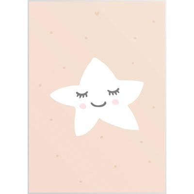 Wandbild REINDERS "Slim Frame White 50x70 Sleeping Star", grün (farbe bild(er): khaki), B:50cm H:70cm T:2cm, MDF, Bilder Image
