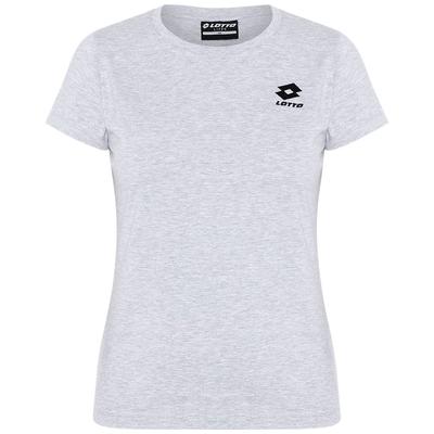 T-Shirt LOTTO, Damen, Gr. M (38), grau (high, rise), 95% Baumwolle, 5% Viskose, unifarben, sportlich, normal, Rundhals, Kurzarm gerader Abschluss, Shirts, - in körpernaher Form