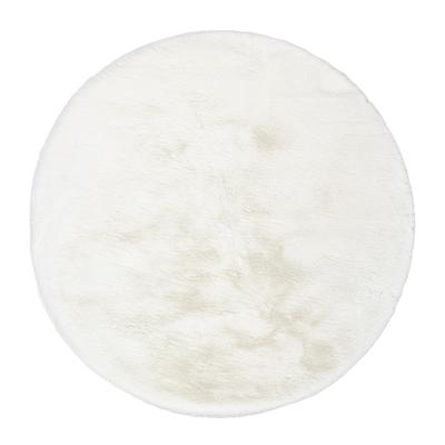Teppich OCI DIE TEPPICHMARKE "ROCKY SOFT", beige (creme, weiß), H:35mm Ø:80cm, Polyester, Teppiche, Kunstfell, weich, kuschelig, maschinell gewebt, waschbar Image