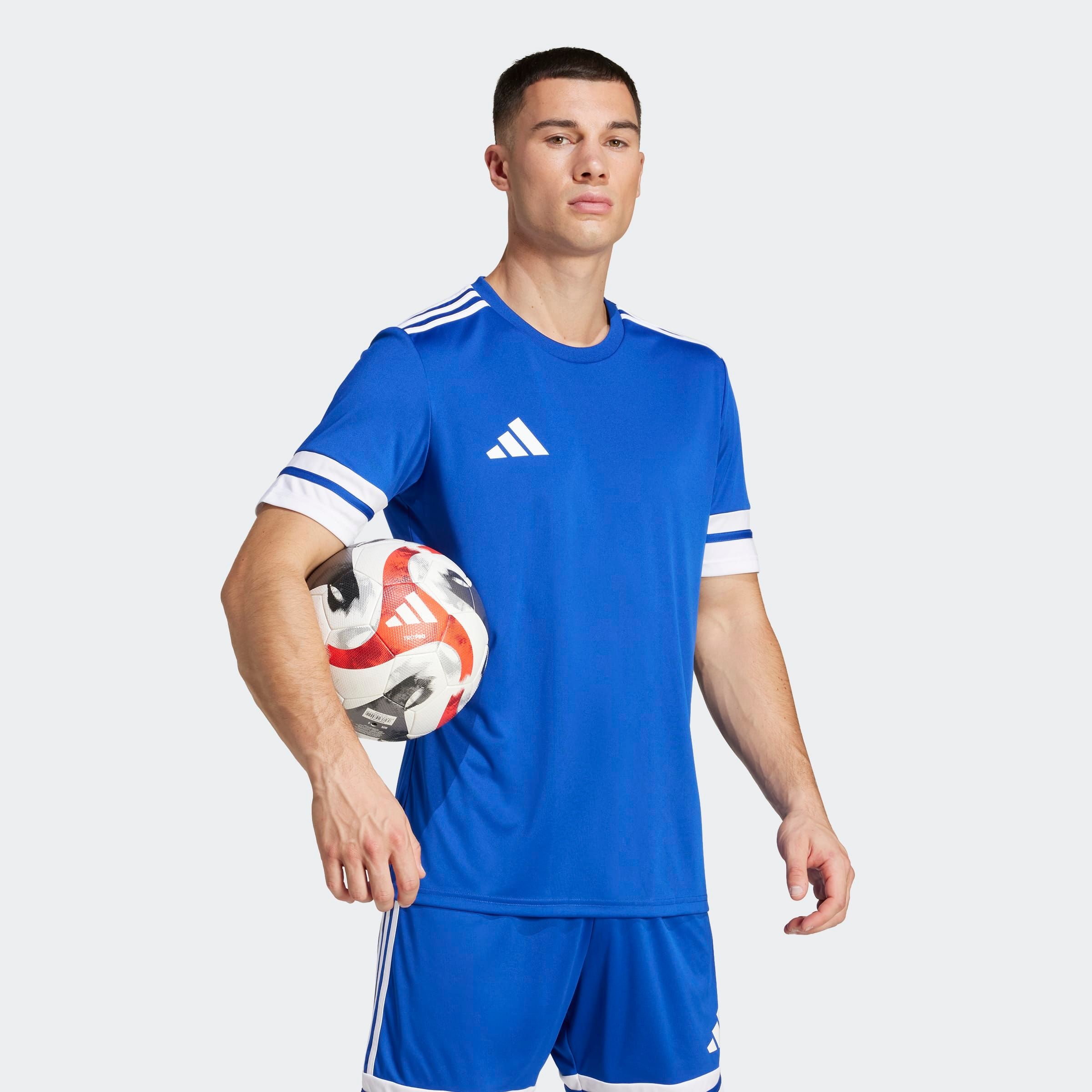 Fußballtrikot ADIDAS PERFORMANCE "SQUA25 JSY M", Herren, Gr. M, blau (royal blau, weiß), Obermaterial: 100% Polyester, Rundhals, Trikots Fußballtrikot